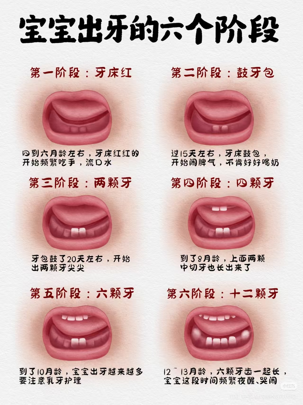 寶寶出牙的六個(gè)階段