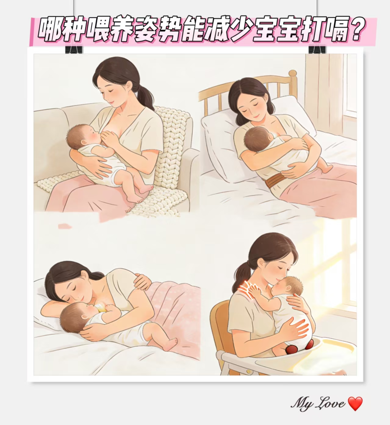 哪種喂養(yǎng)姿勢(shì)能減少寶寶打嗝？